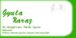 gyula maraz business card